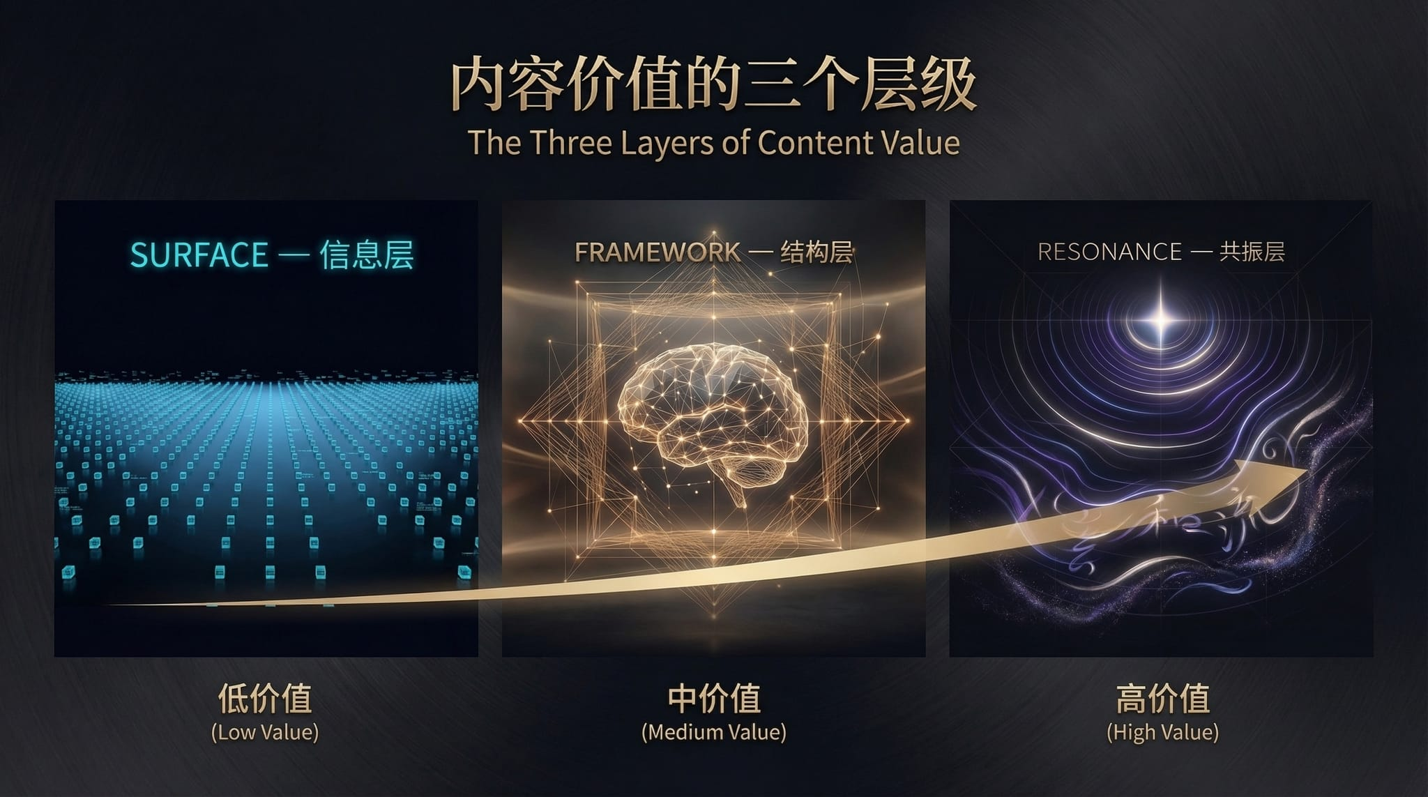 内容价值三层级 — 总览信息图